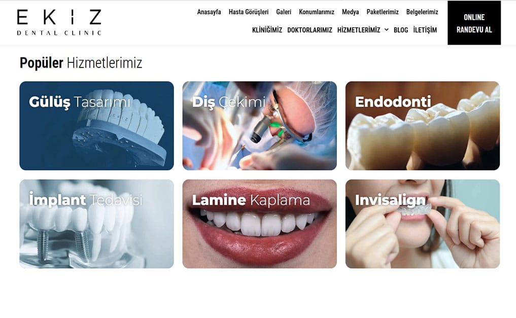 Ekiz Clinic - webpage